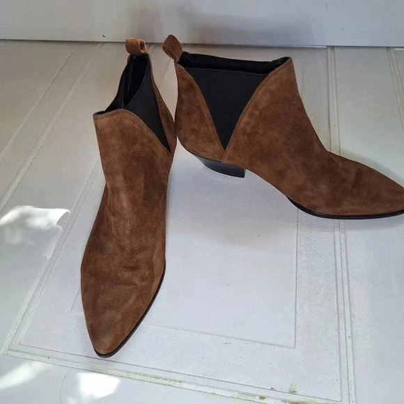 Diane Von Furstenburg Women's NADIE Brown Suede Chelsea Boots Size 9 - Picture 9 of 15